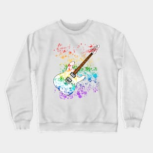 Electric Guitar Rainbow Colours Guitarist Musician Crewneck Sweatshirt